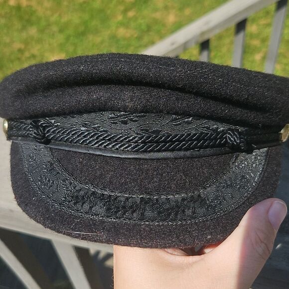 Vintage Wool Fisherman’s Cap – Black – Pure Wool - Picture 2 of 6